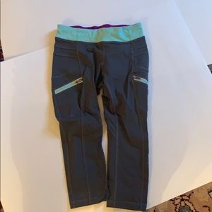 Iviva girls leggings grey with aqua size 8